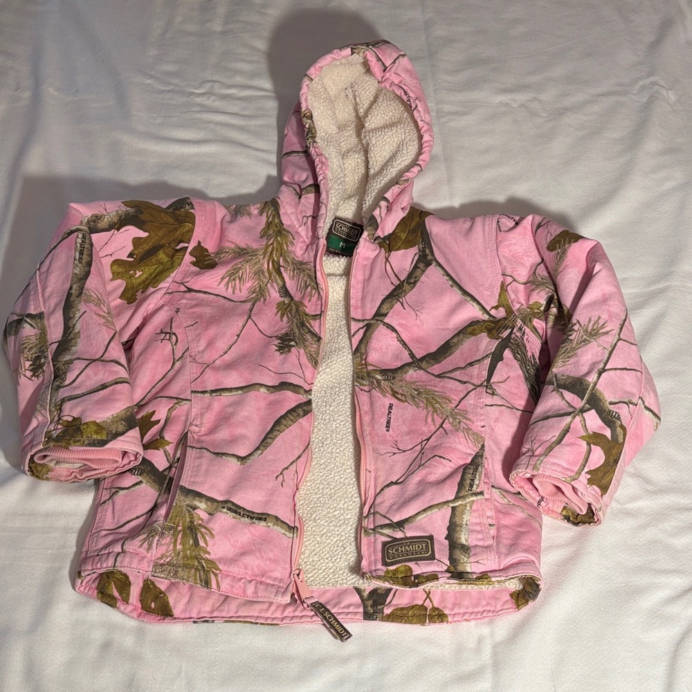 Pink Camouflage Hooded Jacket